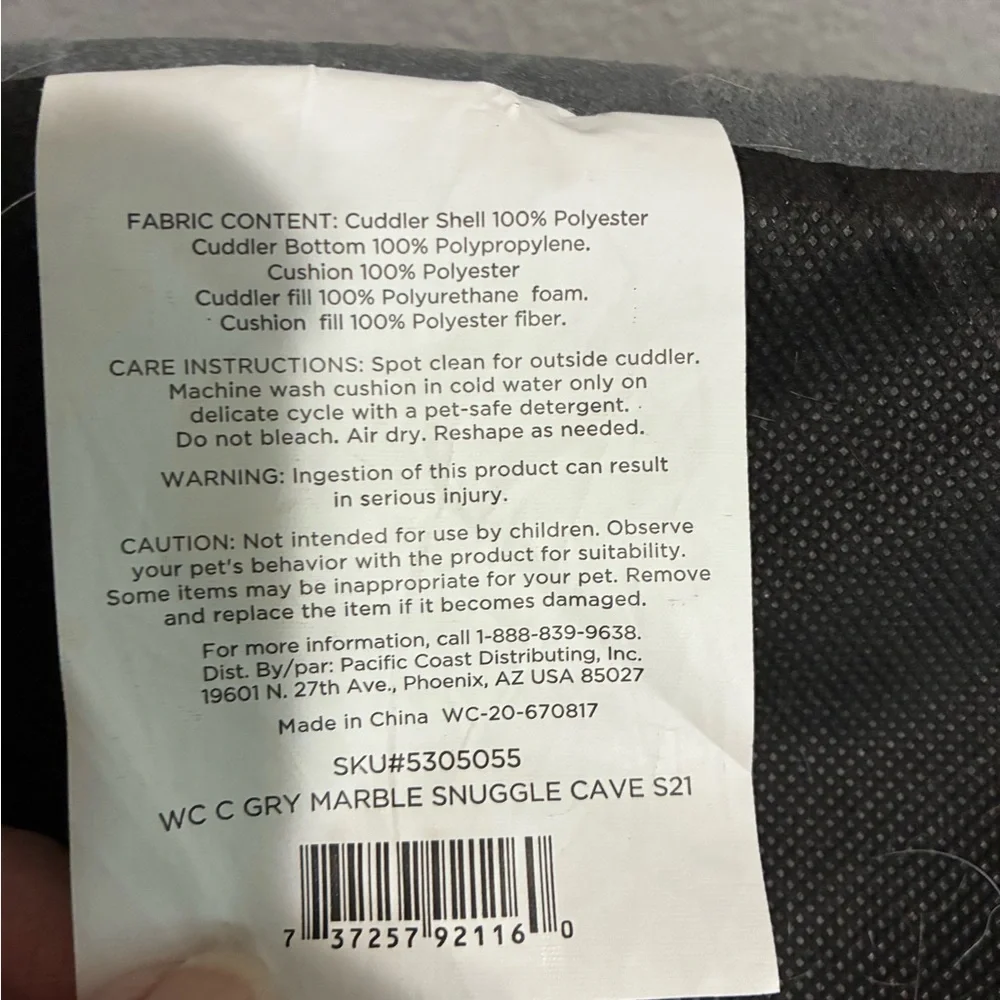 Comfy cat bed Kitty Bed Grey Marble Cave Meow